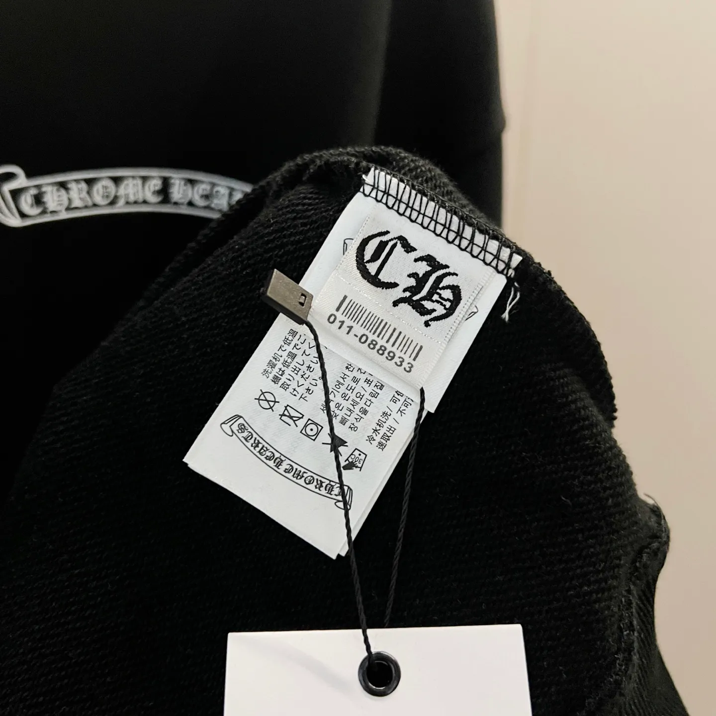 🅿️290 chrome hearts/Chrome Hearts 420g pure cotton hooded sweatshirt Classic Sanskrit hand sleeves printed front and back cross ✝️LOGO logo Official synchronization 1:1 original mold opening Fashion personality Versatile trend Pure original quality Original washed fabric Hang tag Collar label Washed wheat Complete three standards Color: Black. White. Size: XS-L